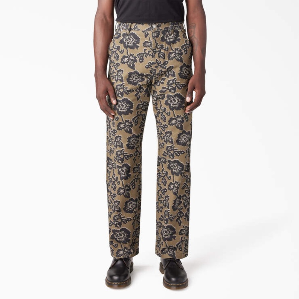 Dickies Men's Khaki Floral Chinos